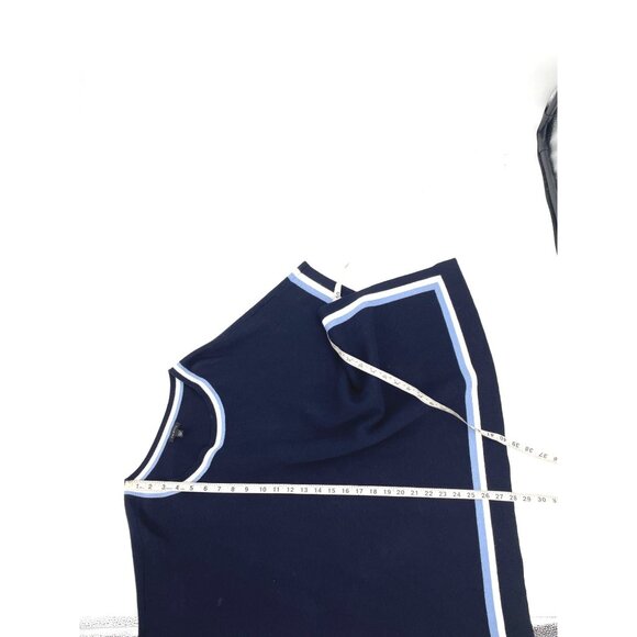 Talbots Womens XS/S Navy Poncho Sweater Blue Striped Knit Casual Nautical Preppy - Picture 6 of 8